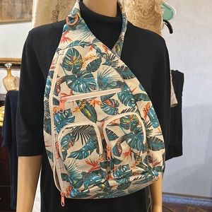 No Boundaries strapped floral bag.